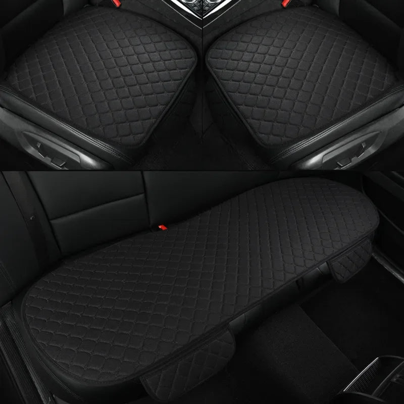 Universal Car Seat Cover Protector Auto Flax Front Back Rear Backrest Linen Seat Cushion Pad For SUV Sedan Hatchback Truck