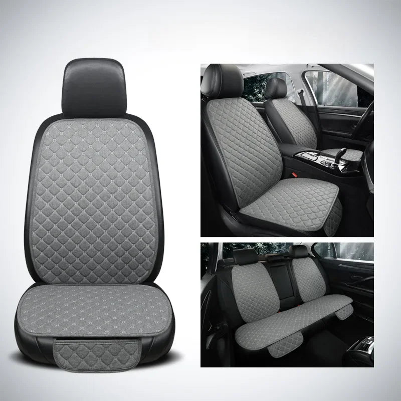Universal Car Seat Cover Protector Auto Flax Front Back Rear Backrest Linen Seat Cushion Pad For SUV Sedan Hatchback Truck